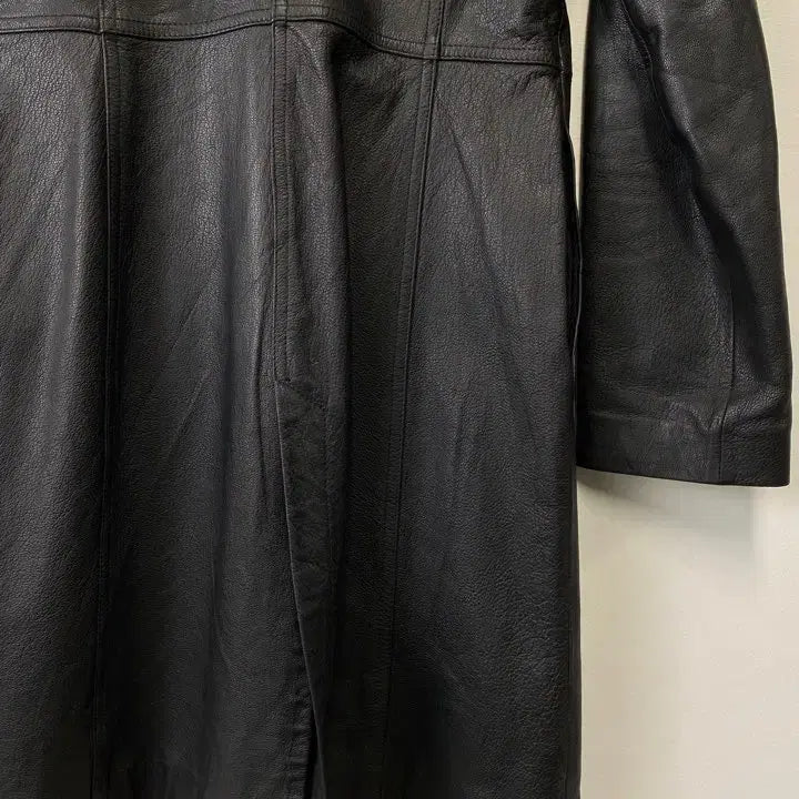 [BUNJANG] VICKY Cow Leather Vintage Coat / 빈티지 VICKY 카우 레더 코트