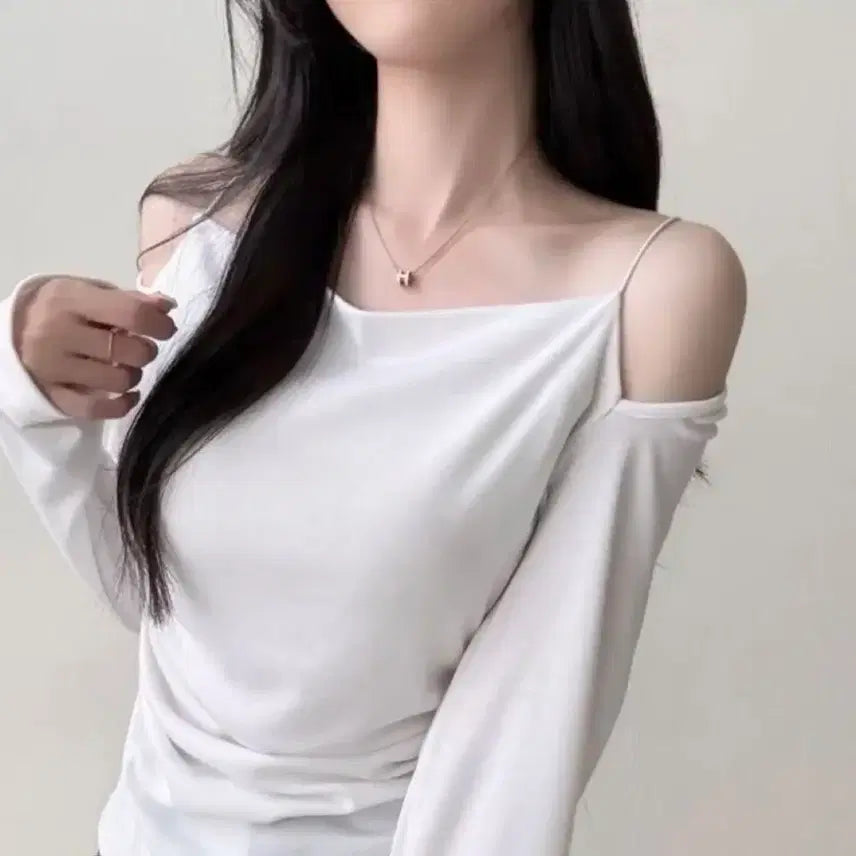 [BUNJANG] Drape Sleeveless Shring Top / 새상품)드레이프 나시 셔링 긴팔 에이블리