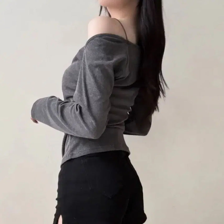 [BUNJANG] Drape Sleeveless Shring Top / 새상품)드레이프 나시 셔링 긴팔 에이블리