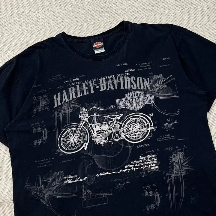[BUNJANG] Harley-Davidson Printed T-Shirt / 할리데이비슨 프린팅반팔티 r3076
