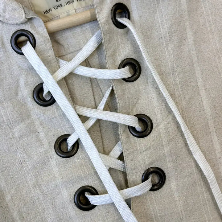 [BUNJANG] Avirex Eyelet Stripe Pullover Shirt / 아비렉스 아일렛 스트라이프 풀오버 셔츠