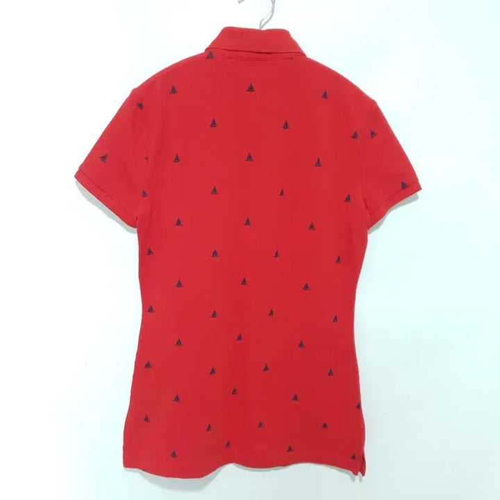 [BUNJANG] Tommy Hilfiger Women's Patterned Short-Sleeved Polo Shirt / 타미힐피거 여성 패턴 반팔 카라티 XS_S1651