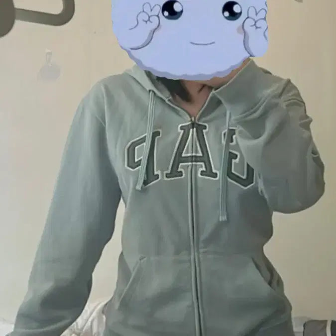 [BUNJANG] GAP Hooded Zip-up Mint / GAP 갭 후드 집업 민트