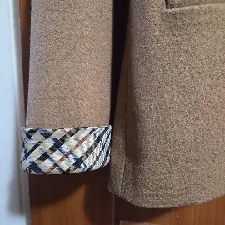 [BUNJANG] Daks Brown Check Collar Jacket / 닥스 브라운 체크 카라 쟈켓