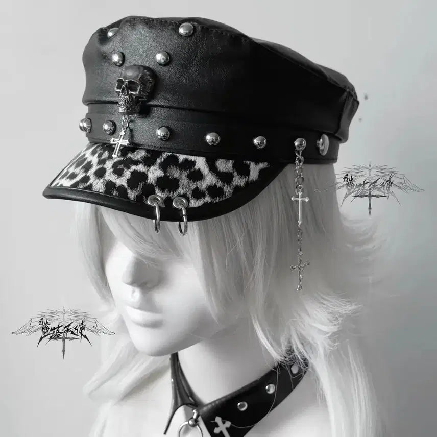 [BUNJANG] Gyarupunk Leopard Sailor Hat / 갸루 펑크 레오파드 마도로스햇 갸루 모자