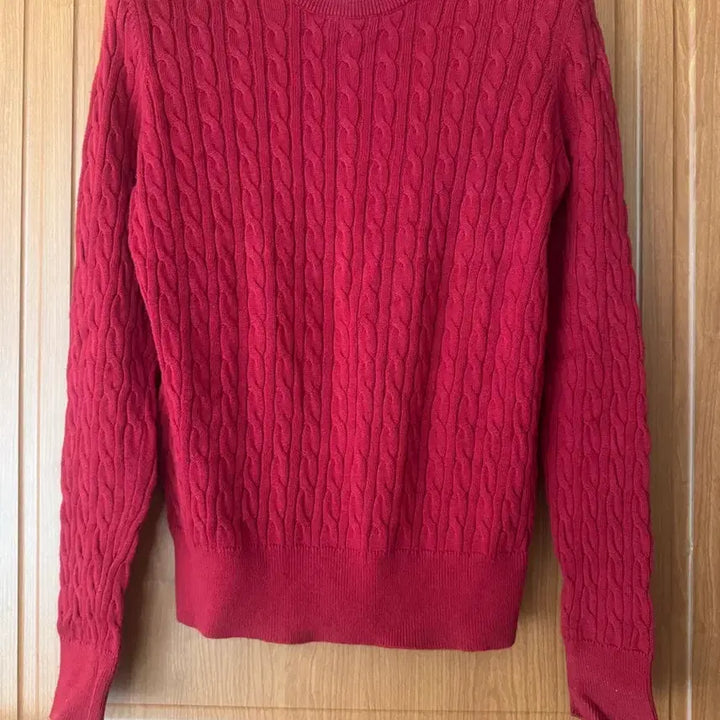 [BUNJANG] Uniqlo Cable Knit Sweater / 유니클로 레드 케이블 니트