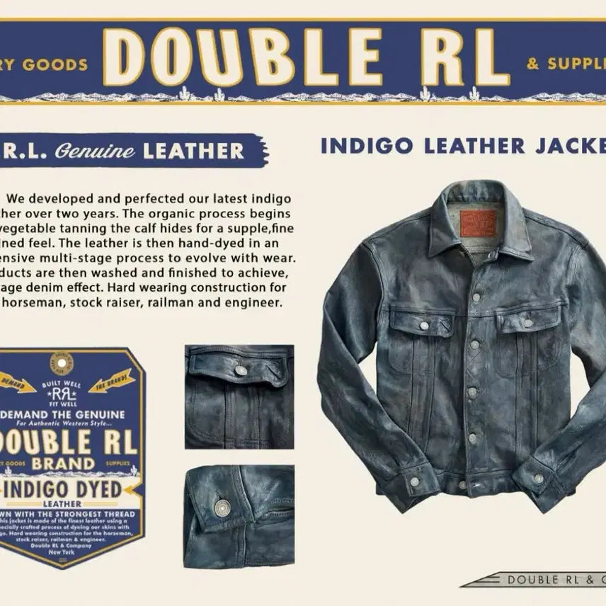 [BUNJANG] RRL Indigo Leather Jacket / RRL 18SS 인디고 레더 자켓 M