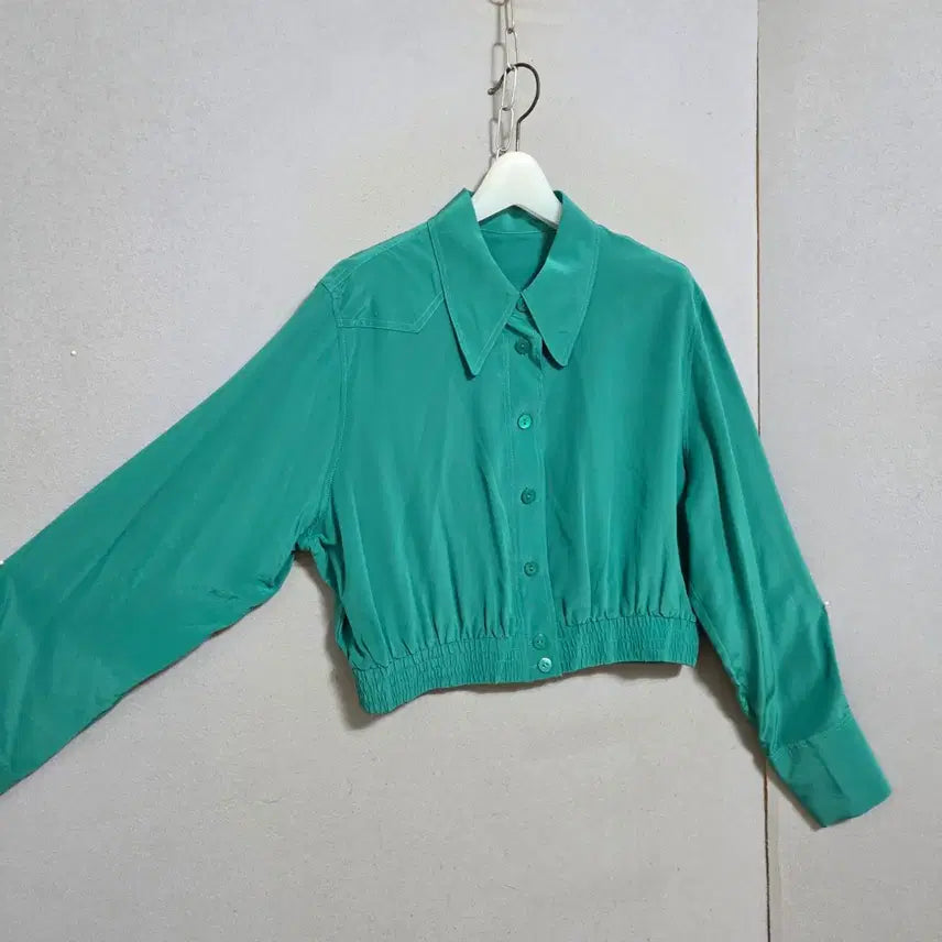 [SOLD OUT] 그린색 고급스런 실크 블라우스 36  n2815