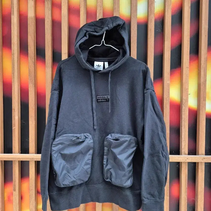 [BUNJANG] Adidas Pocket Hoodie Black M / 아디다스 포켓 후디 후드 블랙Mㅎ