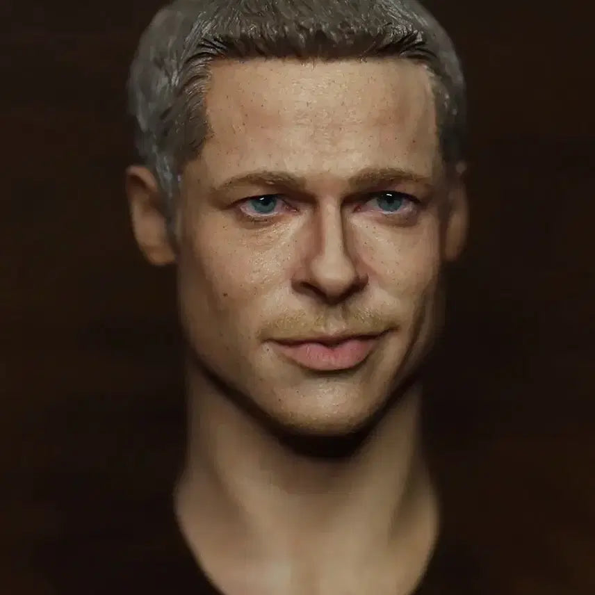 [BUNJANG] 1/6 Scale Brad Pitt Custom Head (Unpainted, Compatible with Hot Toys) / 12인치 1/6 브래드 피트 커스텀 헤드(핫토이 호환)