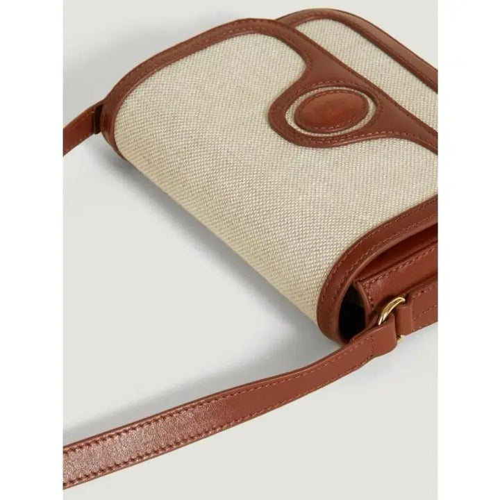 [BUNJANG] Rouje BB Bag Small Leather/Twill Handbag / Rouje 후즈 루즈 비비 가방 스몰 가죽 뚜왈 베이지 패브릭 핸드백