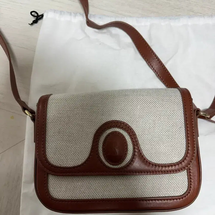 [BUNJANG] Rouje BB Bag Small Leather/Twill Handbag / Rouje 후즈 루즈 비비 가방 스몰 가죽 뚜왈 베이지 패브릭 핸드백