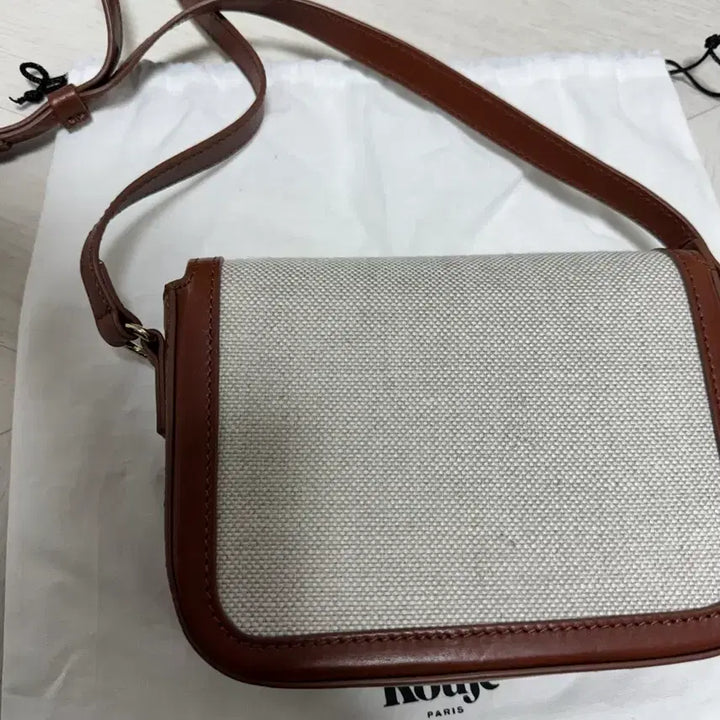 [BUNJANG] Rouje BB Bag Small Leather/Twill Handbag / Rouje 후즈 루즈 비비 가방 스몰 가죽 뚜왈 베이지 패브릭 핸드백