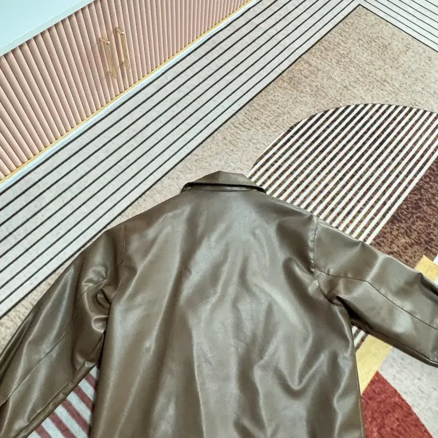 [BUNJANG] Brown Leather Pocket Jacket Size M / 브라운 레더 포켓 자켓 (무신사 구매) 사이즈M