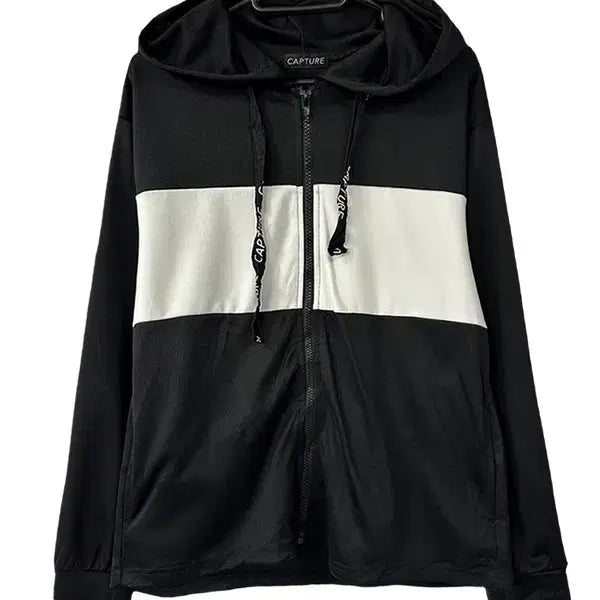 [BUNJANG] L Capture Color Block Hooded Zip-up Jacket / [L] CAPTURE 배색컬러 후드집업 블랙