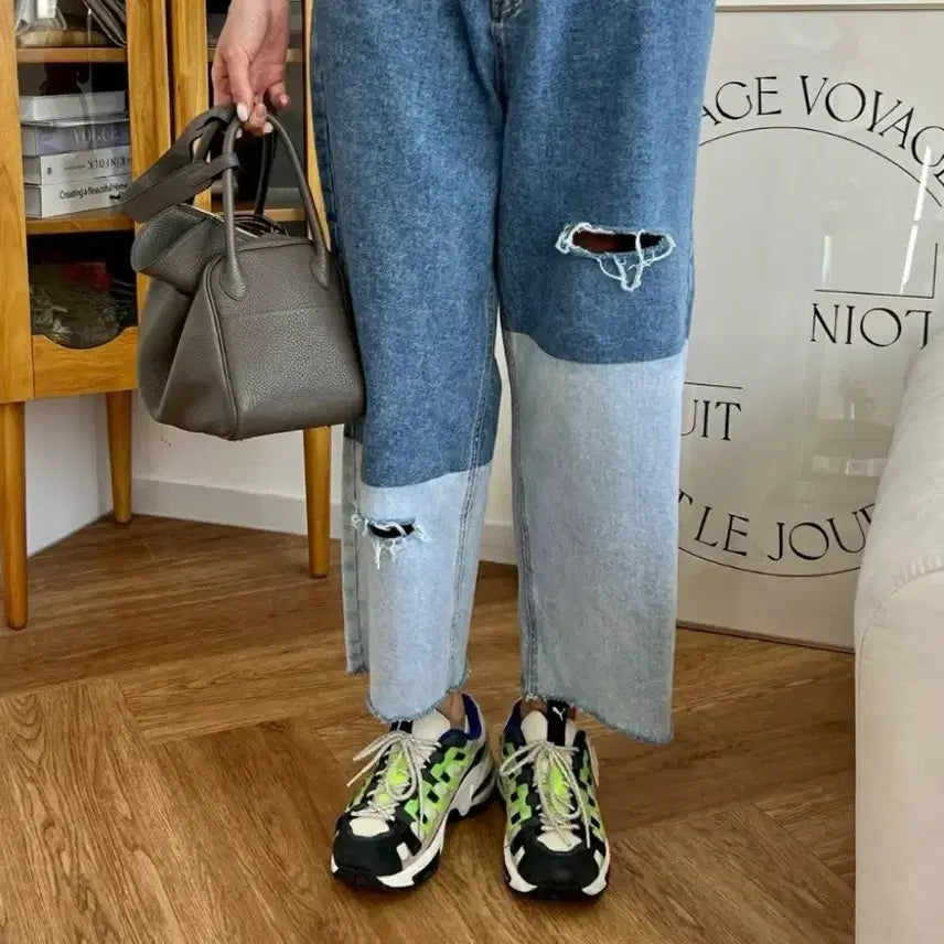 [BUNJANG] Vintage Rugby Shirt and Jeans Set / 럭비티+빈티지 청바지 세트