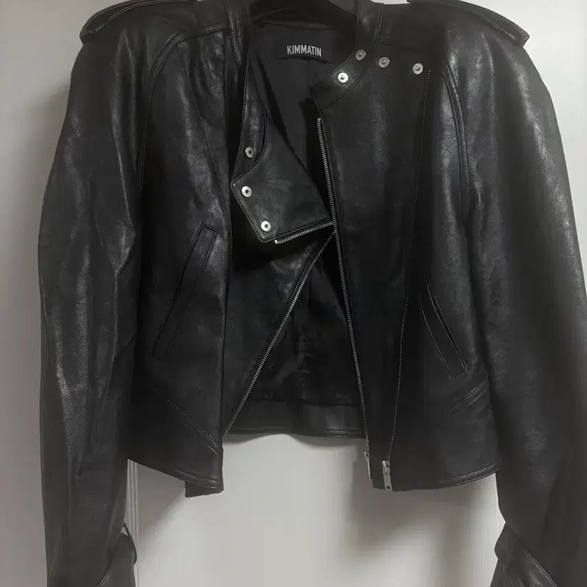[BUNJANG] Kim Martin Black Leather Jacket / 킴마틴 블랙 레더 자켓