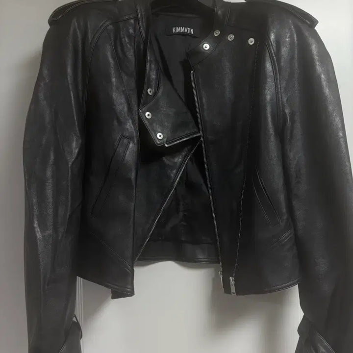 [BUNJANG] Kim Martin Black Leather Jacket / 킴마틴 블랙 레더 자켓