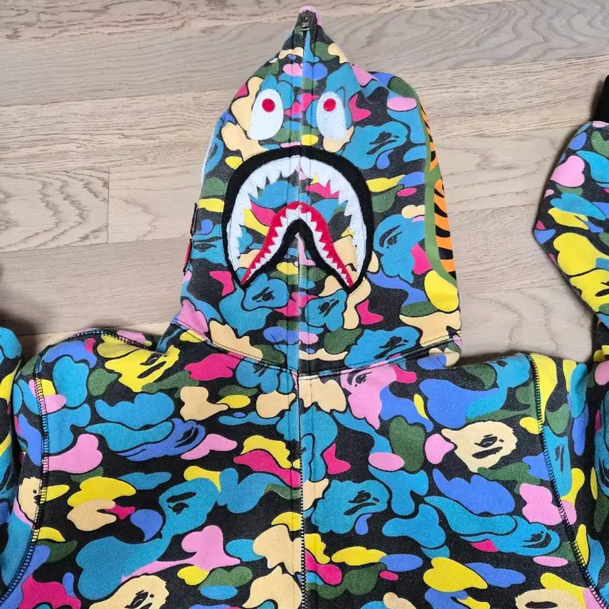 [BUNJANG] BAPE Multi Camo Shark Full Zip Hoodie / 베이프 멀티 카모 샤크 후드집업