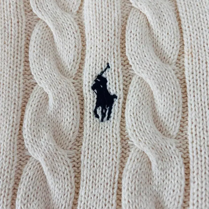 [BUNJANG] Polo Ralph Lauren Ivory Cable Knit Sweater / 폴로 랄프로렌 아이보리 꽈배기 니트