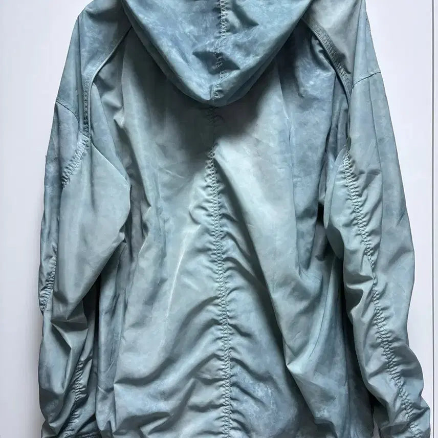 [BUNJANG] Juun.J Poly Puckering Hooded Zip-up Jacket (Windbreaker) - Green - M / 준지 폴리 퍼커링 후드 집업(준지 바람막이) M사이즈 판매