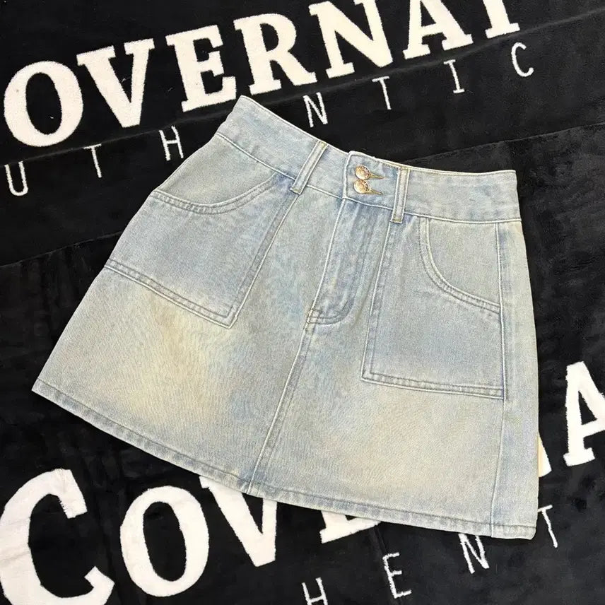 [BUNJANG] Romwe Vintage Light Wash Denim Mini Skirt / 일본빈티지 romwe 연청 데님 미니 스커트