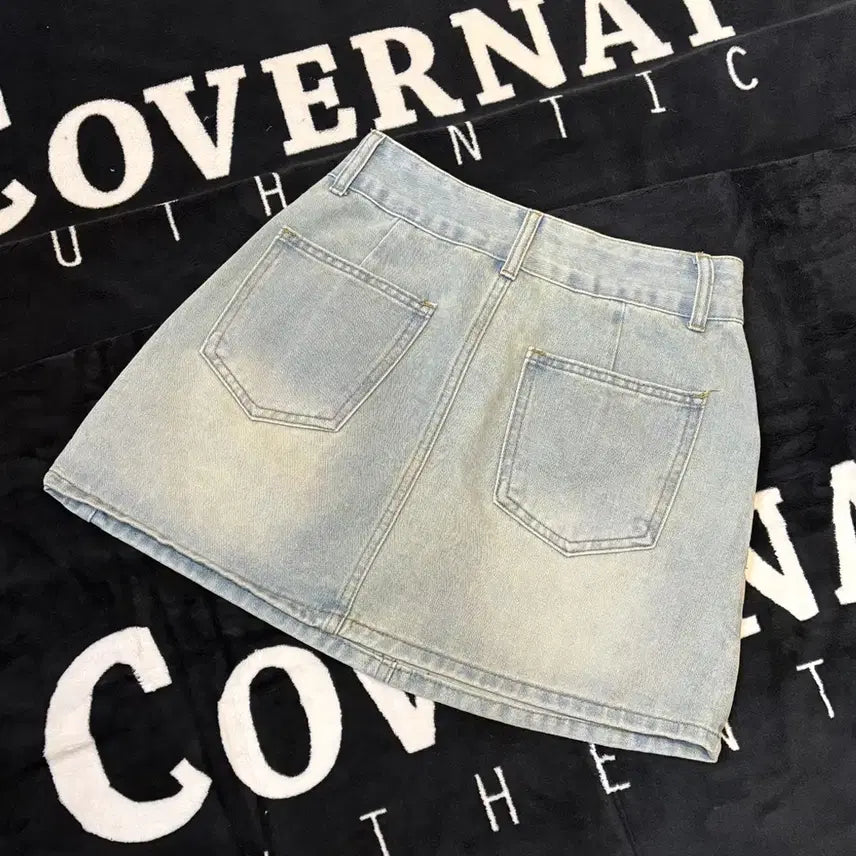 [BUNJANG] Romwe Vintage Light Wash Denim Mini Skirt / 일본빈티지 romwe 연청 데님 미니 스커트