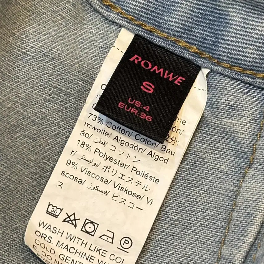 [BUNJANG] Romwe Vintage Light Wash Denim Mini Skirt / 일본빈티지 romwe 연청 데님 미니 스커트