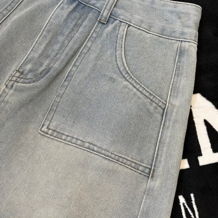 [BUNJANG] Romwe Vintage Light Wash Denim Mini Skirt / 일본빈티지 romwe 연청 데님 미니 스커트