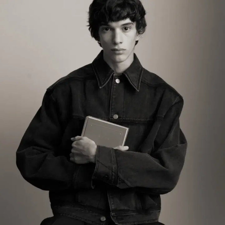 [BUNJANG] COOR Faded Washed Black Trucker Jacket / COOR 트러커 자켓 (페이디드 워싱 블랙)