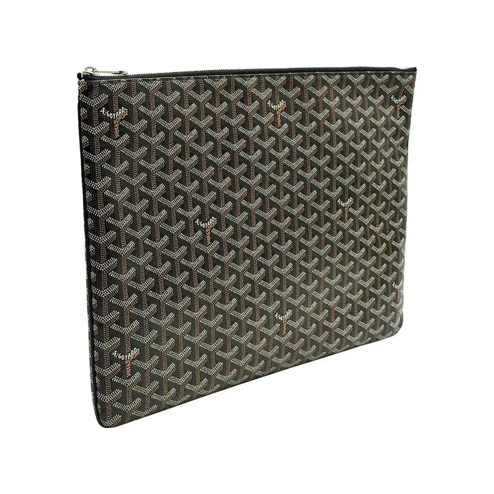 [BUNJANG] Goyard Saint Louis GM Pouch Black Goyardine Canvas Clutch / 고야드 Goyard 블랙 고야딘 캔버스 세나 GM 클러치