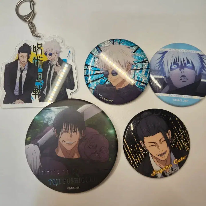 [BUNJANG] Jujutsu Kaisen Gojo Geto Keyring and Badge Bundle Set / 주술회전 고죠 게토 키링 뱃지 일괄