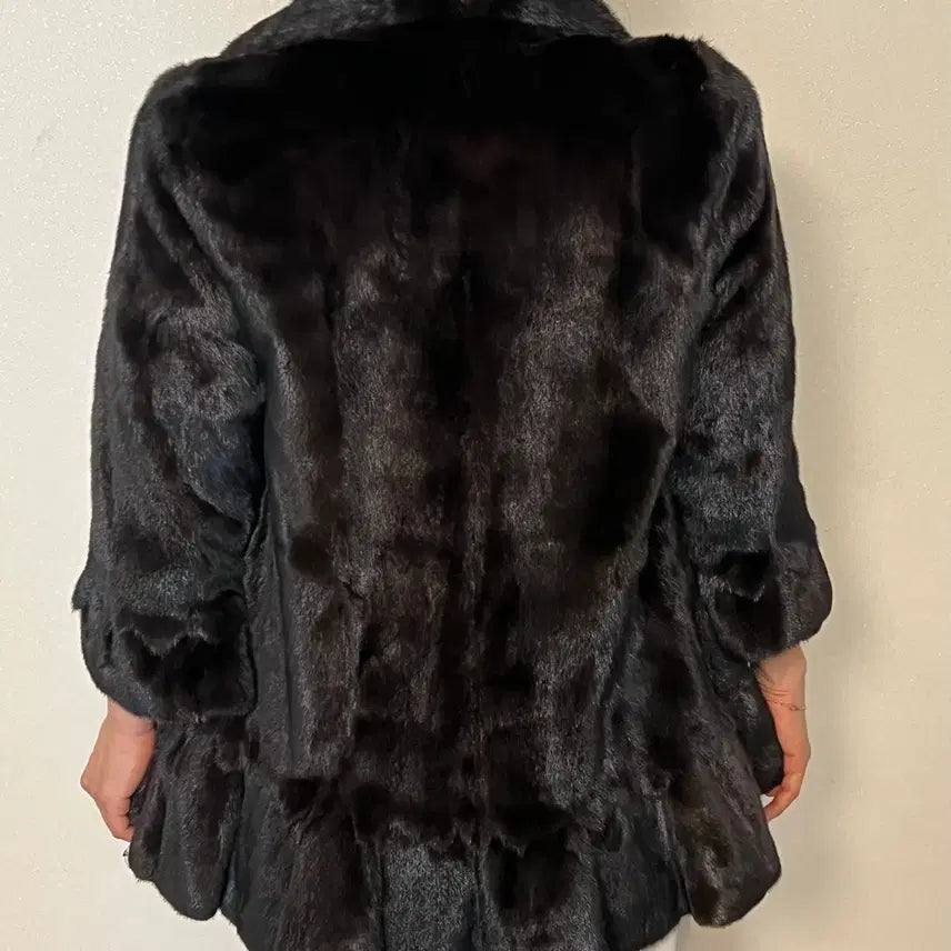 [BUNJANG] Malubel Sydney Mink Coat Black 55 / Malubel Sydney 밍크 코트 블랙 55