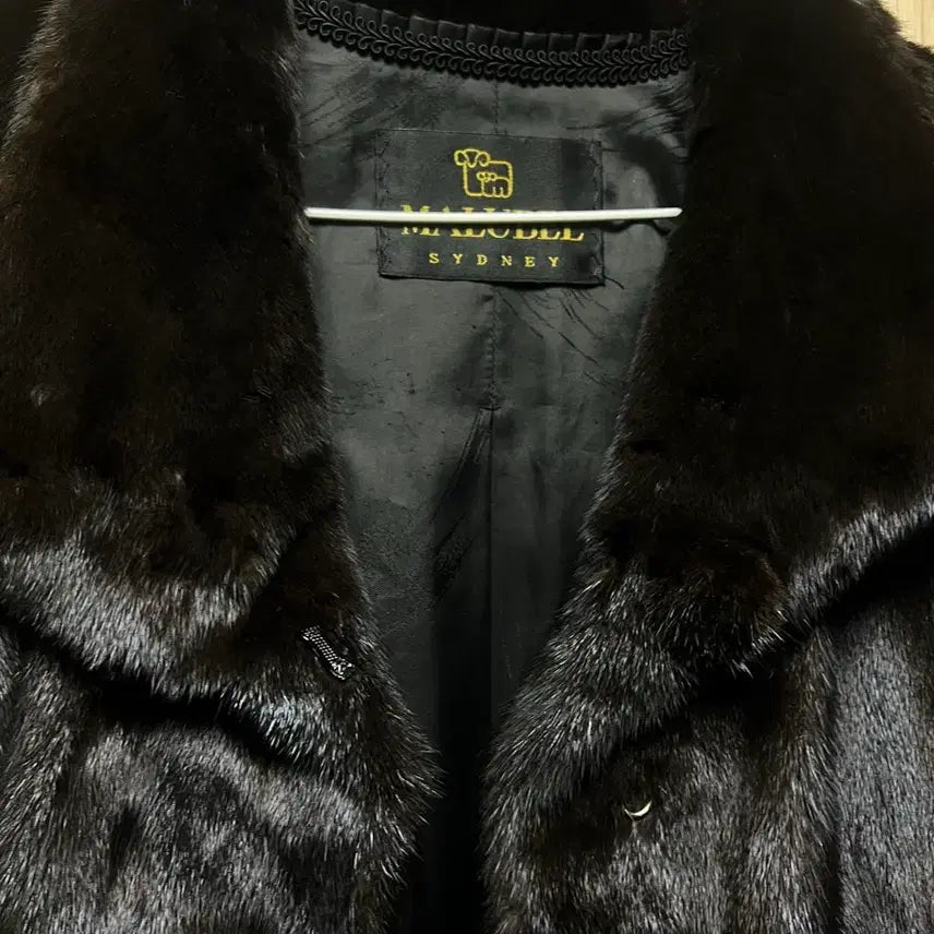 [BUNJANG] Malubel Sydney Mink Coat Black 55 / Malubel Sydney 밍크 코트 블랙 55