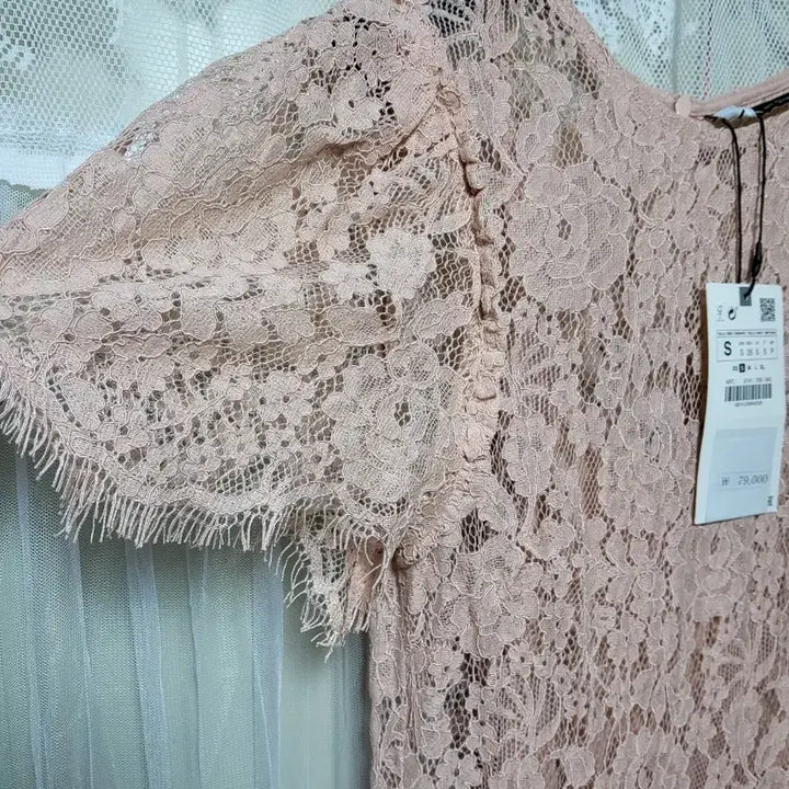 [BUNJANG] ZARA Pink Lace Short Sleeve Dress / 자라ZARA 핑크 레이스 반팔 원피스