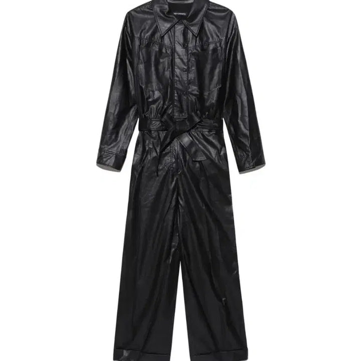 [BUNJANG] Lucky Chouette Leather Jumpsuit / 럭키슈에뜨 레더 점퍼수트