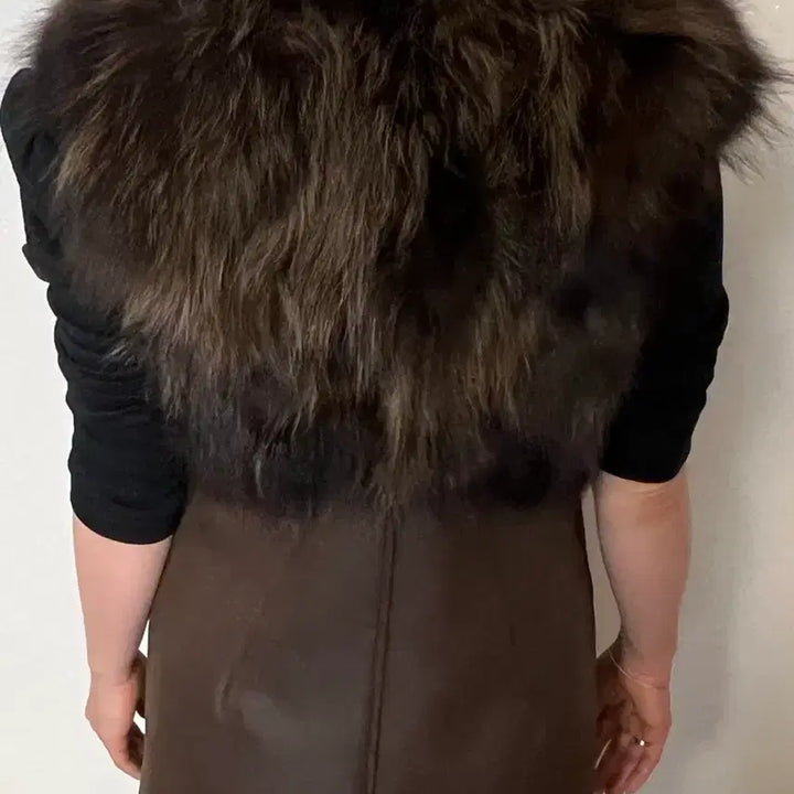 [BUNJANG] Kelly Mustang Natural Fox Fur Vest S (55) / 켈리무스탕 조끼 천연 폭스 퍼 S 55