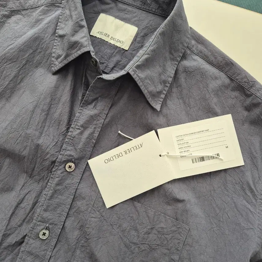 [BUNJANG] Deldio Comfort Shirt Graphite / 아틀리에 델디오 캐치 워셔 컴포트 셔츠