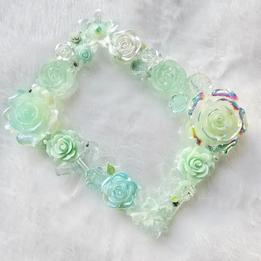 [BUNJANG] Custom Mint Decoden Photocard Holder / 고급ㅡ민트 데코덴탑꾸 포카홀더