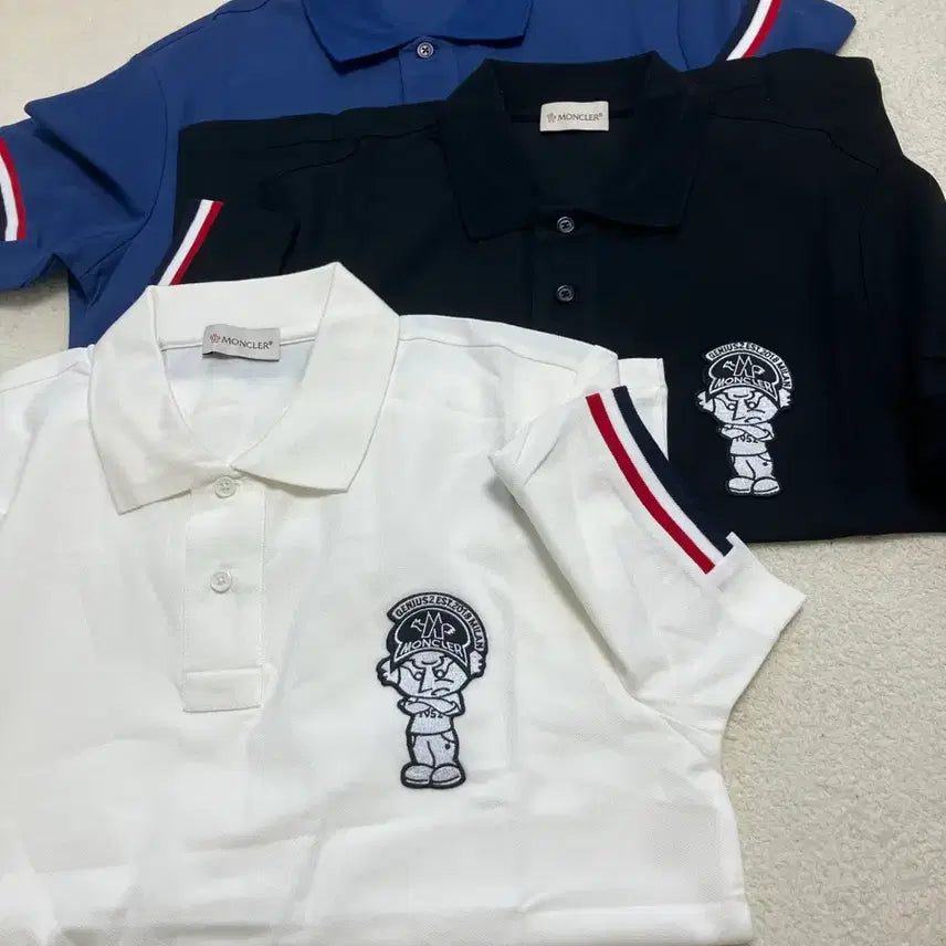 [BUNJANG] 3-Pack Polo T-Shirts with Stripe Accents / 반팔 폴로 티셔츠 3개