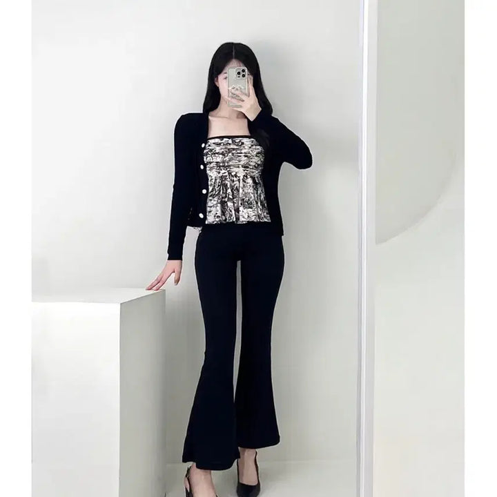 [SOLD OUT] (새상품 포장그대로) 가디건 세트 투피스 나시 오프숄더 블라우스