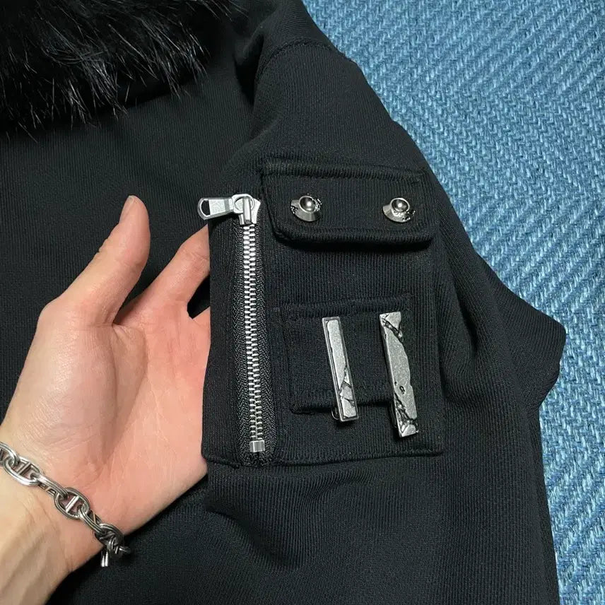[BUNJANG] POG Service N2B Real Raccoon Fur Hooded Zip-up / [2] POG.service 포그서비스 n2b 후디