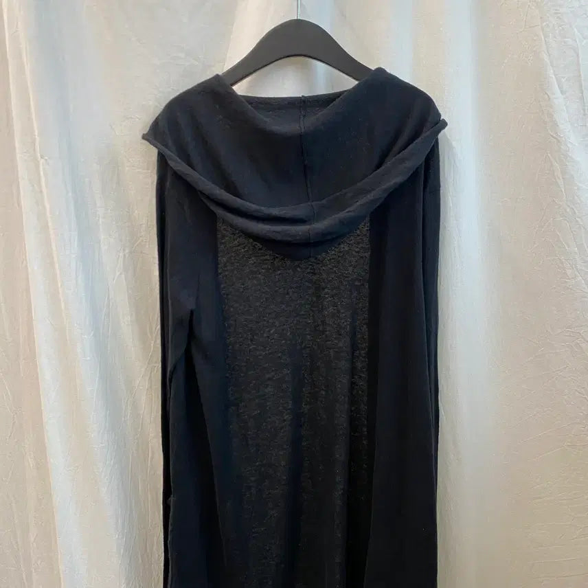 [BUNJANG] Black Linen Blend Open Cardigan / 블랙 린넨면혼방 오픈가디건(F)