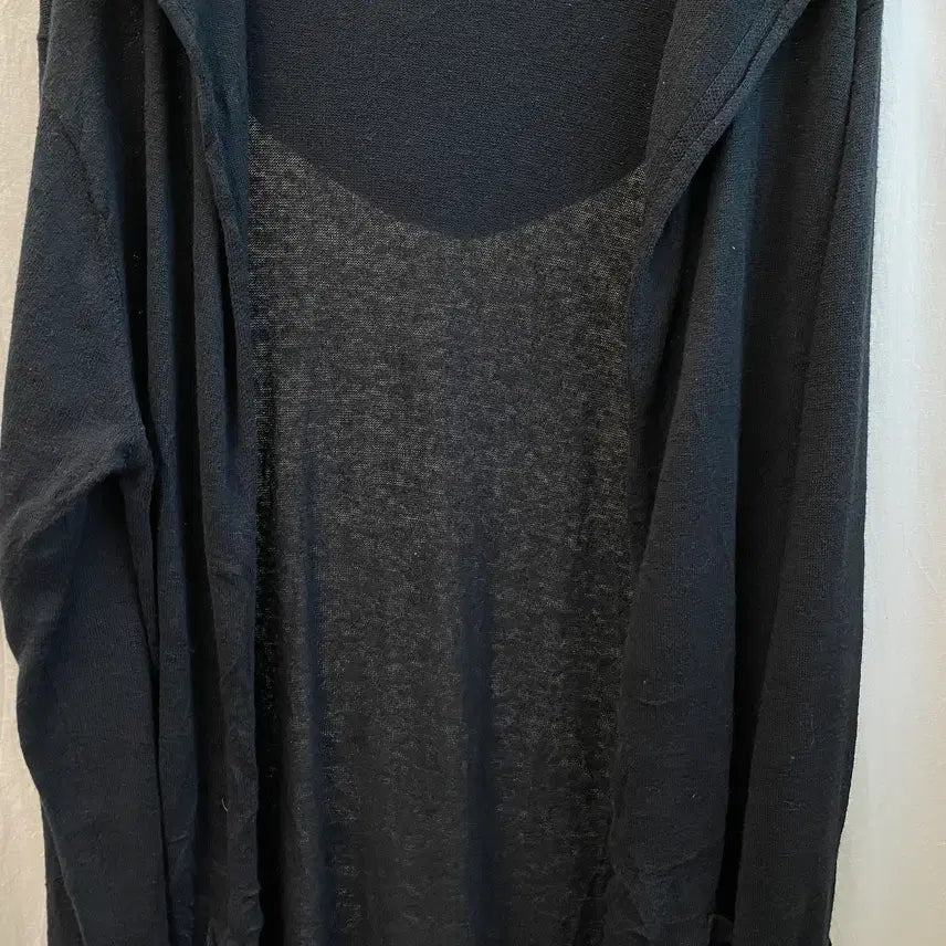 [BUNJANG] Black Linen Blend Open Cardigan / 블랙 린넨면혼방 오픈가디건(F)