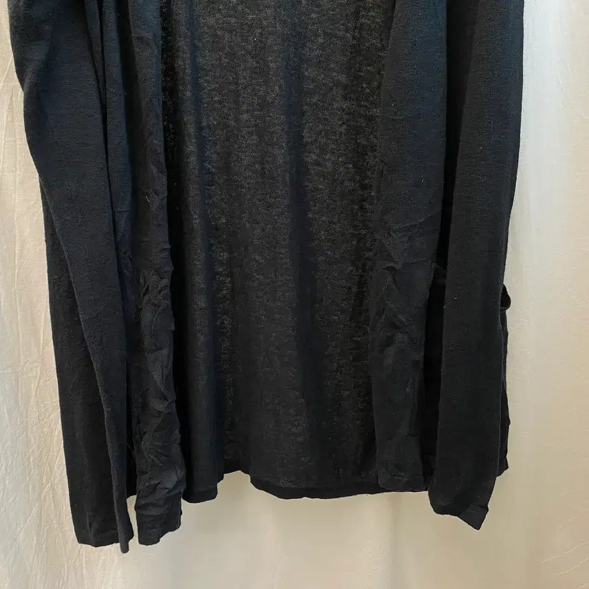 [BUNJANG] Black Linen Blend Open Cardigan / 블랙 린넨면혼방 오픈가디건(F)