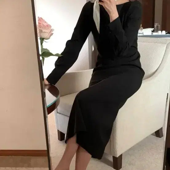 [BUNJANG] Gaenestyle Arte Dark Navy Long Dress / 후기많음)  가내스라 인기격식룩 아르테  원피스