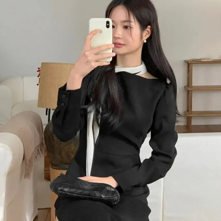 [BUNJANG] Gaenestyle Arte Dark Navy Long Dress / 후기많음)  가내스라 인기격식룩 아르테  원피스