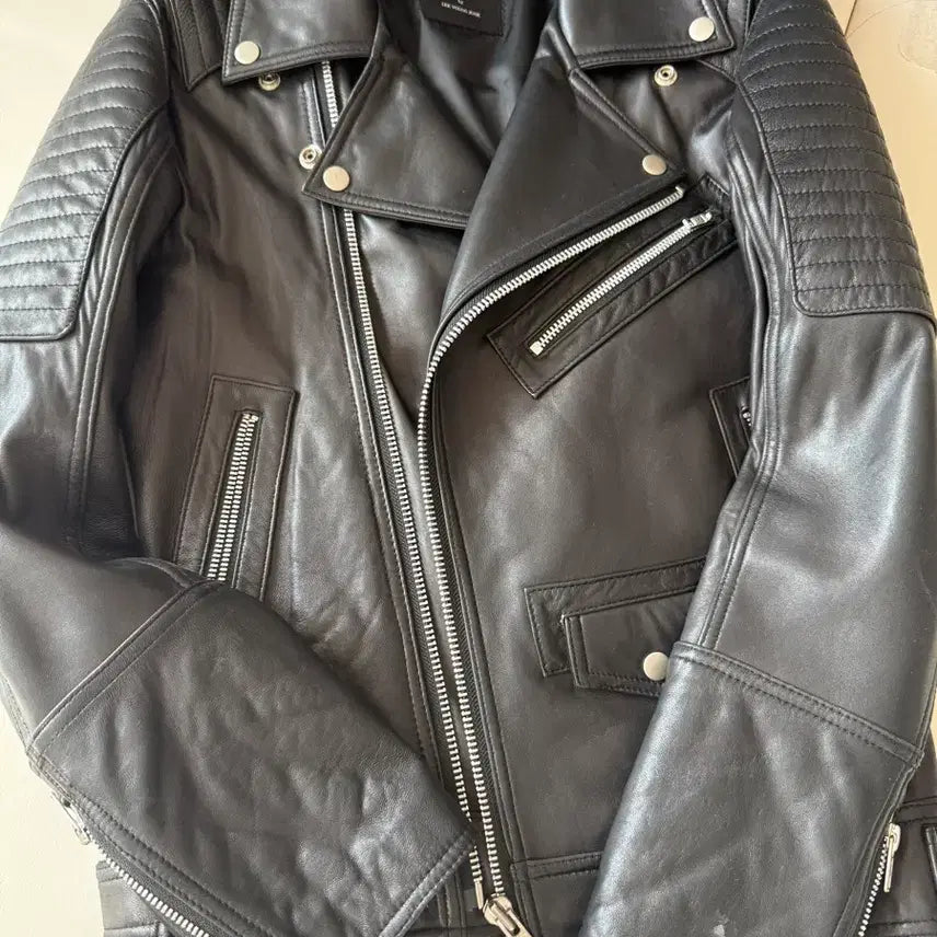 [BUNJANG] 206 Homme Black Leather Rider Jacket / 206옴므 블랙 레더 라이더 자켓