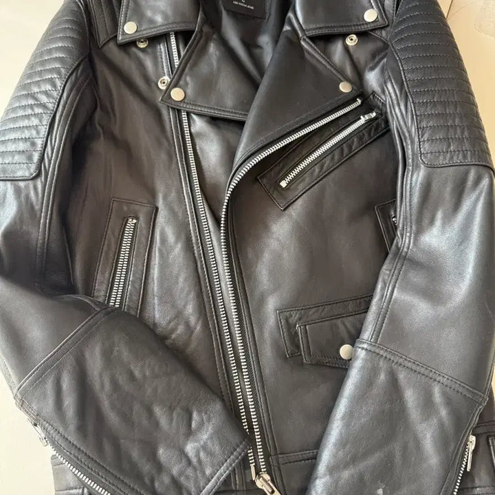 [BUNJANG] 206 Homme Black Leather Rider Jacket / 206옴므 블랙 레더 라이더 자켓