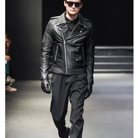 [BUNJANG] 206 Homme Black Leather Rider Jacket / 206옴므 블랙 레더 라이더 자켓